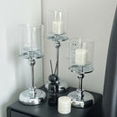 3 piezas Elegantes Portavelas de Metal y Cristal Dorado - Perfectos para Cenas Románticas, Cumpleaños, Bodas, Decoraciones para el Hogar y Hoteles | Ideales para Navidad, Halloween, Pascua, Janucá, Acción de Gracias