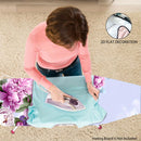 Fundas Lavables para Tabla de Planchar con Diseño Floral - Sin Necesidad de Tabla, Ajusta a la Mayoría de las Mesas Estándar, Decoración para Lavandería en Rosa, Blanco y Verde - Accesorio Fácil de Instalar, Material Easyclean, 2D Plano