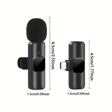 Micrófono inalámbrico profesional de solapa para teléfonos inteligentes USB-C, computadoras portátiles, para grabación de audio y video, juegos en vivo, entrevistas y vlogs.