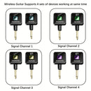 Transmisor Receptor sin varillas para Guitarra Recargable con 4 Canales de Señal para Instrumentos Eléctricos y Bajo