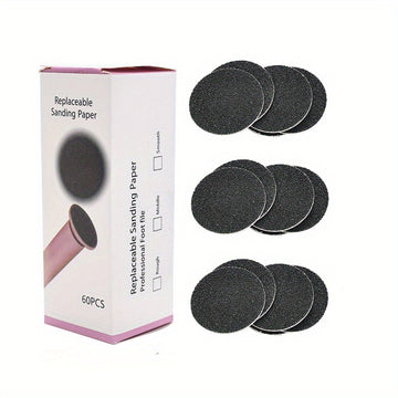 60 piezas, lima para pies con herramienta para uñas, color beige claro, para eliminar piel muerta