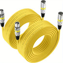 2 piezas de cable XLR 15.24 metros - cable DMX balanceado avanzado, con conectores macho y hembra de 3 pines, disponible en cuatro colores, más vendido, ideal para regalos de graduación, Día del Padre y cumpleaños