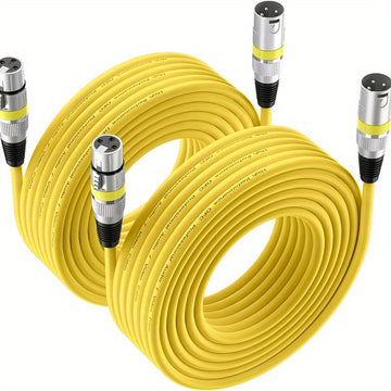 2 piezas de cable XLR 15.24 metros - cable DMX balanceado avanzado, con conectores macho y hembra de 3 pines, disponible en cuatro colores, más vendido, ideal para regalos de graduación, Día del Padre y cumpleaños