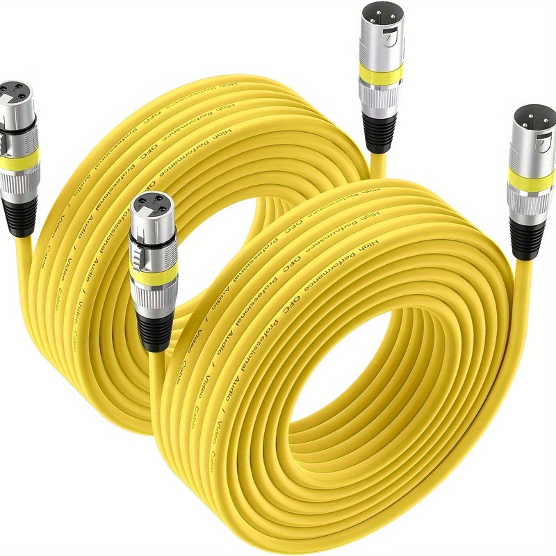 2 piezas de cable XLR 15.24 metros - cable DMX balanceado avanzado, con conectores macho y hembra de 3 pines, disponible en cuatro colores, más vendido, ideal para regalos de graduación, Día del Padre y cumpleaños