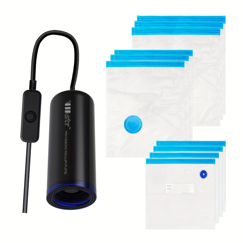 1 pieza, mini aspirador eléctrico de viaje, bomba de vacío, con enchufe USB, para bolsas de comida con cremallera, adecuado para viajes, vacaciones, cocina, y otros tipos de sellado y conservación de objetos, que pueden extender la vida útil de los alime