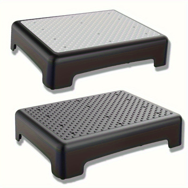 Escalera de movilidad para adultos y mayores - Plataforma antideslizante para interiores y exteriores, plataforma portátil, escalón de seguridad para coche, cama, oficina, ducha, escaleras - Negro Gris