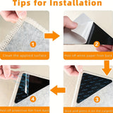 4/8/16/28pcs Sujetadores de Alfombras - Mantén Tus Tapetes Planos y Seguros - Antideslizantes, Adhesivos Reutilizables - Ideales para Suelos de Madera, Azulejos y Alfombras