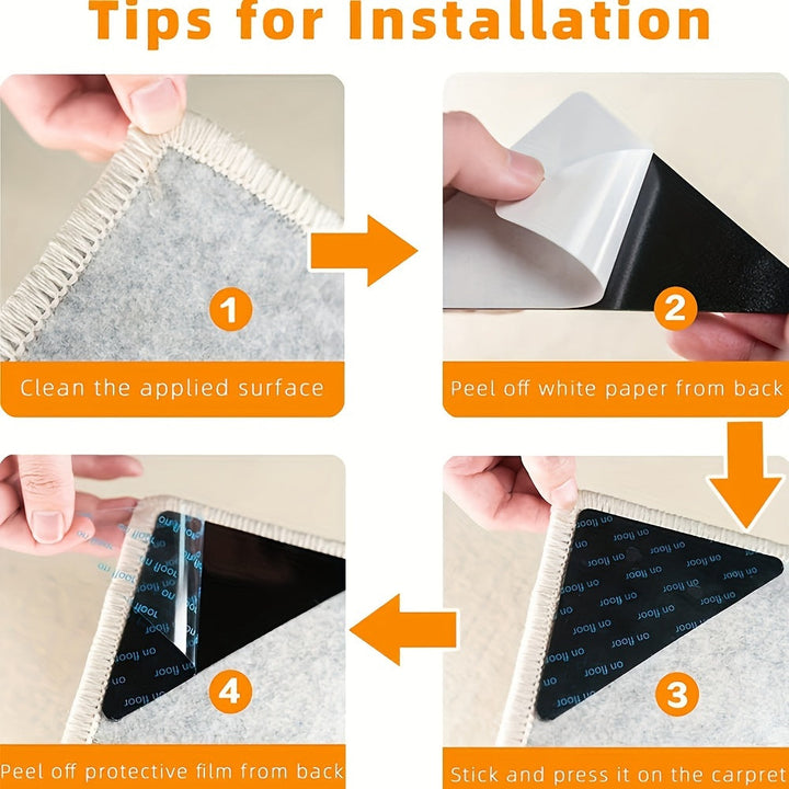 4/8/16/28pcs Sujetadores de Alfombras - Mantén Tus Tapetes Planos y Seguros - Antideslizantes, Adhesivos Reutilizables - Ideales para Suelos de Madera, Azulejos y Alfombras