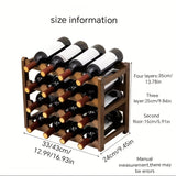 Estantería de Almacenamiento para Vino de Bambú Multinivel - Diseño Moderno Minimalista, Fácil Montaje, Soporte de Escritorio Ahorrador de Espacio para 6 Botellas, Bambú de Alta Calidad y Acabado Elegante para Decoración de Hogar u Oficina