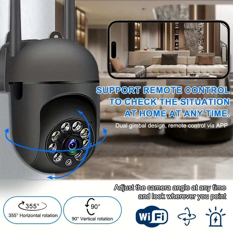 2/4 Paquetes de cámaras inalámbricas de seguridad para el hogar - Video Full HD 1080P, 2, 4G, alcance largo de WiFi, visión nocturna, monitoreo remoto APP, intercomunicador de voz bidireccional, detección de movimiento, alarma en tiempo real, adecuado pa