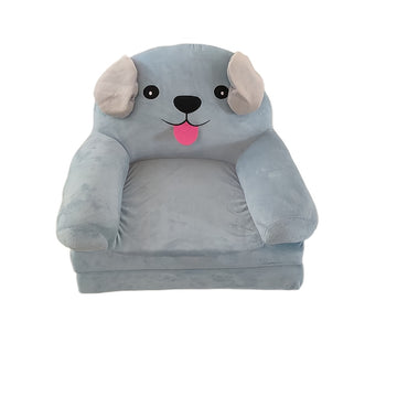 1pc Sofá de Peluche Convertible 2-en-1 con Temática Animal Adorable - Suave, Transpirable y Lavable con Espuma de Memoria y Asa Ancha, Plegable para Almacenamiento Fácil - Diseños de Perro Azul y Vaca Rosa para Leer, Relajarse, Dormir