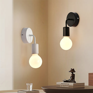 Aplique de Pared Nórdico Moderno - Base E27, Acabado de Hierro Fundido para Sala de Estar, Dormitorio, Pasillo - Fácil Instalación, Sin Bombilla Incluida