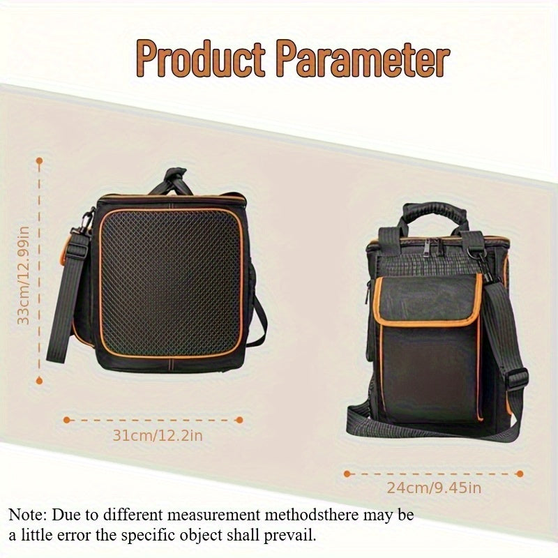 Estuche portátil para altavoces Partybox Encore 2 - EVA impermeable y resistente a los golpes, correa ajustable para hombros ligera para camping y festivales de música, negro con detalles naranjas, altavoces portátiles, equipo de audio al aire libre, acc