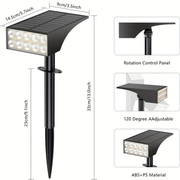 1/2/4/6/8/10pcs Luces Solares Exteriores Impermeables, 66 LED con 4 Modos de Iluminación, Luz Solar de Crepúsculo a Amanecer para Navidad, Halloween, Jardín, Bandera, Pasillo, Césped, Árbol (Cálido, Blanco Frío, Verde)