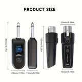 Sistema de micrófono inalámbrico XLR profesional con enchufe, transmisor y receptor XLR para guitarra eléctrica, adecuado para micrófonos dinámicos BETA58, SM58 y SM57, mezclador de audio, guitarra eléctrica y bajo, adecuado para DJ, bar y karaoke.