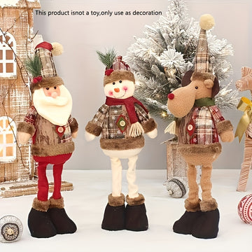 3 piezas, Muñeco de Navidad, Decoración de Año Nuevo, Reno Muñeco de Nieve Papá Noel Estación de decoración de muñecos Feliz Navidad, Decoración de Año Nuevo, Regalo de San Valentín, Decoración del hogar