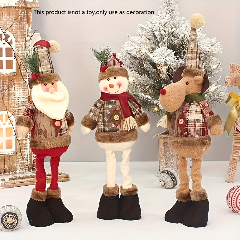 3 piezas, Muñeco de Navidad, Decoración de Año Nuevo, Reno Muñeco de Nieve Papá Noel Estación de decoración de muñecos Feliz Navidad, Decoración de Año Nuevo, Regalo de San Valentín, Decoración del hogar