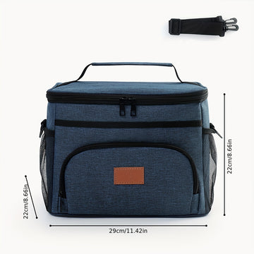 Bolsa de almuerzo aislada de gran capacidad - Caja de refrigeración portátil linda con correa de hombro, recubierta de papel aluminio grueso, ideal para la escuela, la oficina, los viajes y las meriendas al aire libre, almuerzo, regreso a la escuela.
