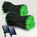 2 Paquetes de Luces Solares para Exteriores, 11.89 metros 100 LED Luces Solares de Navidad, Luces Solares con 8 Modos de Iluminación, Impermeable para Patio, Cerca, Balcón, Fiesta, Decoraciones de Árboles de Navidad, Decoraciones de Fiesta de Boda para J