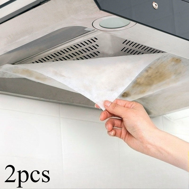 2 piezas de filtros de papel de succión de aceite para desechables de chimenea de cocina - Resistentes a altas temperaturas, a prueba de salpicaduras, compatibles con la mayoría de los modelos, diseño fácil de cortar, accesorios duraderos para electrodom