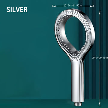 Cabezal de ducha de alta presión sin manguera - Plástico duradero, negro/plateado/gris, spray de lluvia para hogar y baño, montaje en pared, ideal para experiencia de bañera, accesorios de baño | Moderno cabezal de ducha | Plástico duradero, cabezal de d