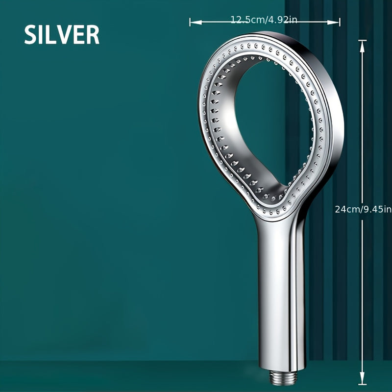 Cabezal de ducha de alta presión sin manguera - Plástico duradero, negro/plateado/gris, spray de lluvia para hogar y baño, montaje en pared, ideal para experiencia de bañera, accesorios de baño | Moderno cabezal de ducha | Plástico duradero, cabezal de d