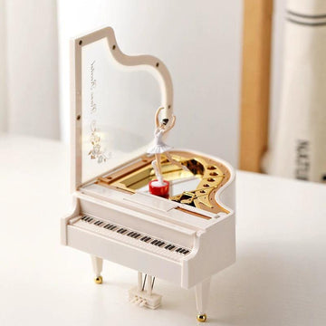 Caja de música con forma de piano, regalo creativo para amigos o pareja, cumpleaños, caja de música giratoria para niña