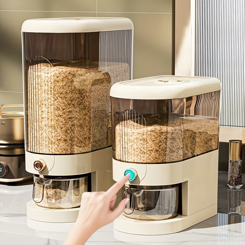 Dispensador Hermético de Arroz 1pc - Capacidad de 5kg/10kg, A Prueba de Humedad e Insectos, Contenedor de Almacenamiento con Cajón Grande para Organización de Cocina, Contenedores de Almacenamiento para Organización del Hogar