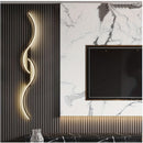 1pc Aplique de pared LED negro moderno, lámpara de pared acrílica lineal de 120 cm, instalación semi empotrada, clip extraíble, cableado, 85 V-265 V, para sala de estar, dormitorio, pasillo, tocador de baño - Bombilla no incluida