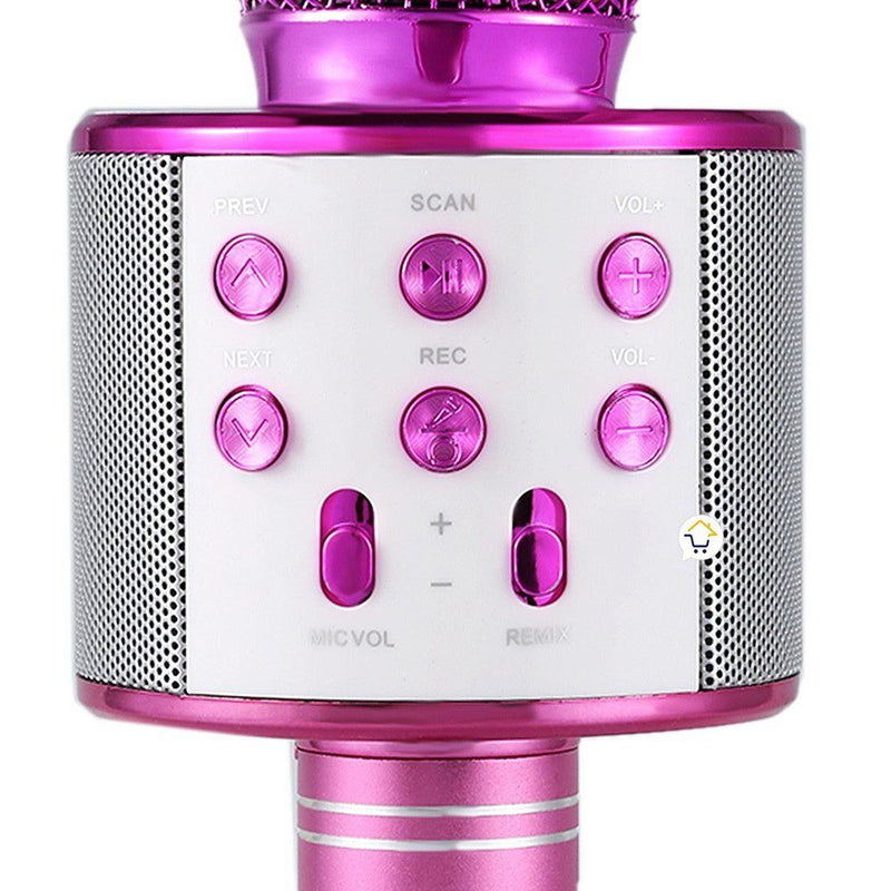 Micrófono Karaoke Bluetooth Parlantes Integrados para IOS y Android RF 858