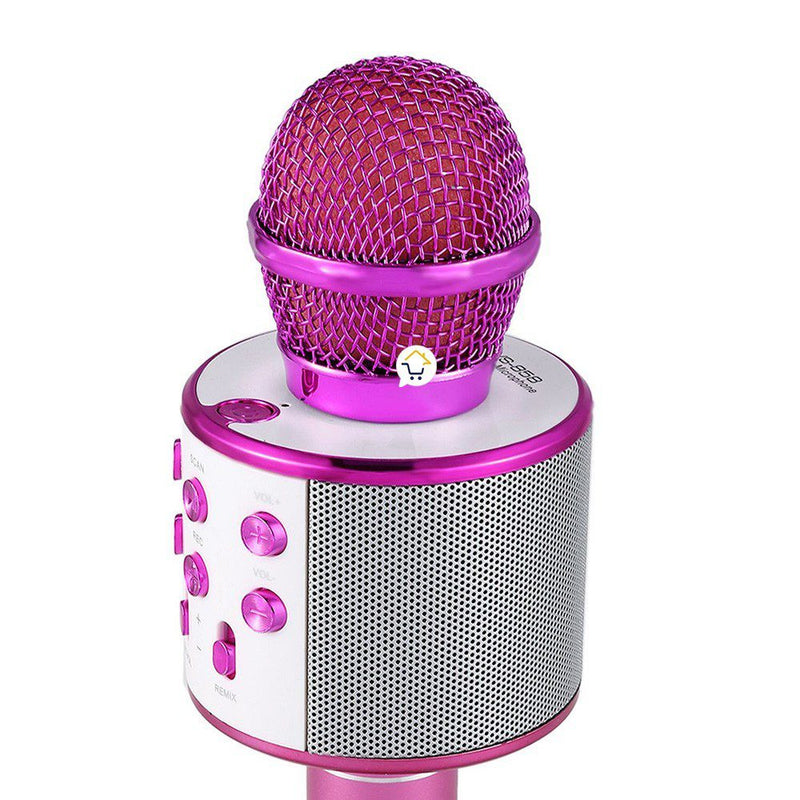 Micrófono Karaoke Bluetooth Parlantes Integrados para IOS y Android RF 858
