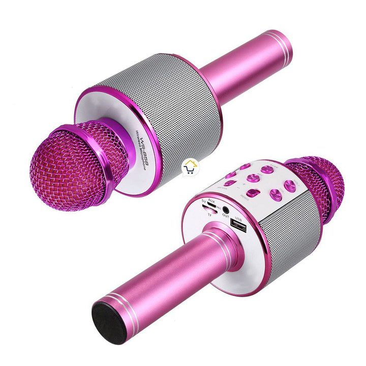 Micrófono Karaoke Bluetooth Parlantes Integrados para IOS y Android RF 858