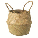 1 Pieza, Cesta De Mimbre Tejida A Mano Con Algas Marinas, Añade Estilo Y Funcionalidad A La Decoración De Tu Hogar Con Este Macetero Tejido