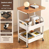 Carro rodante con estantería de escritorio, soporte para snacks, diseño de tres niveles, estructura duradera, ruedas portátiles, ideal para todas las estaciones, perfecto para hogar u oficina
