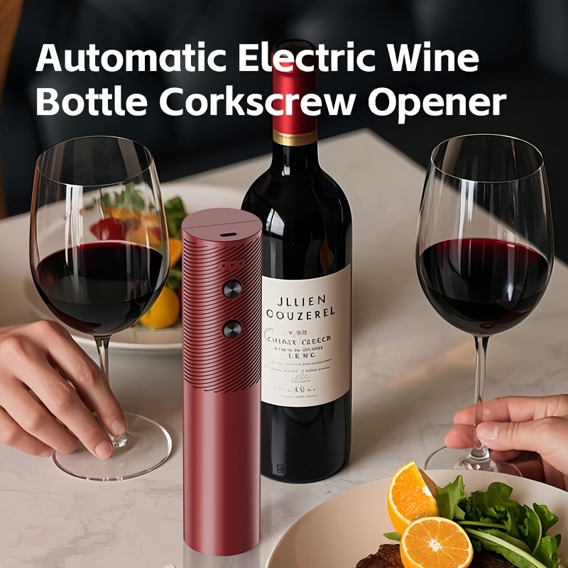Abrebotellas Eléctrico para Vino, Abridor de Corchos Automático y Eléctrico, Recargable, Quitacorcho con Botón de Un Solo Clic para Cocina Casa Fiesta Boda para Vino Blanco Champán