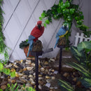 Estatuilla de Loro Solar en Resina con Luz LED para Exteriores - Adorno de Jardín y Paisaje con Estaca para Suelo
