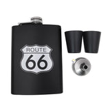 Licorera Whiskera Ruta 66 Acero Inoxidable 8 Oz + Copas RF 097