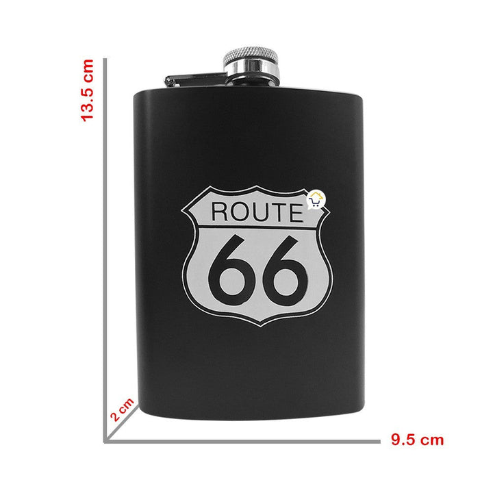 Licorera Whiskera Ruta 66 Acero Inoxidable 8 Oz + Copas RF 097