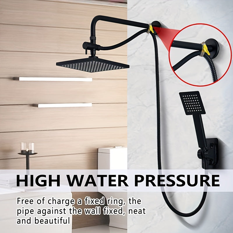 Un conjunto de cabezal de ducha de alto flujo ABS, cabezal de ducha de mano dos en uno, manguera extendida, cabezal de ducha distribuidor de agua de tres vías, cabezal de ducha, accesorios de ducha, decoración de regalo de Navidad/Halloween