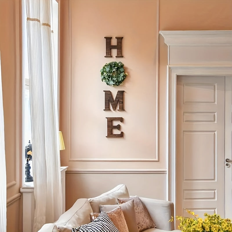 Letrero De Madera Con Corona Floral Para Sala De Estar, Decoración Rústica Y Encantadora De Granja, Entrada Y Cocina