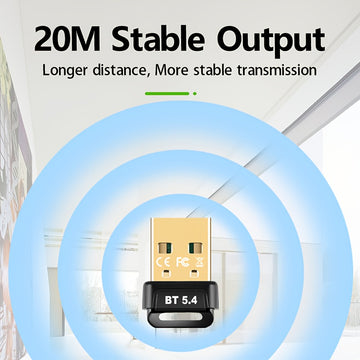 Adaptador inalámbrico USB BT 5.4 para PC, receptor de dongle inalámbrico USB, adecuado para computadoras/auriculares/teclados/mouse hablantes y otros dispositivos, plug and play para Windows11/10/8.1, compatible de forma automática con versiones anterior