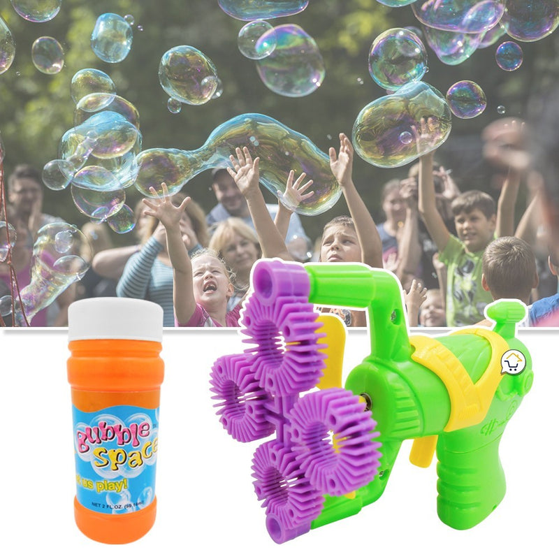 Pistola Burbujas de Jabón Juguete Niños + Botella Jabón RF 711