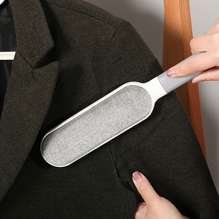 1pc Cepillo de Eliminación de Pelo de Mascotas Reutilizable y Doble Cara para Gatos y Perros - Herramienta de Limpieza Electrostática Manual para Ropa, Sofás, Camas y Alfombras - Material Duradero de Polipropileno, Sin Necesidad de Energía, Diseño Extend