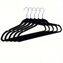5 piezas de perchas de moda de alta visibilidad de terciopelo negro, perchas estándar para adultos con tipo de hombro ancho, antiarrugas y anti-secado para uso húmedo, para mantener la ropa plana, despedida al desorden en los armarios, solución práctica