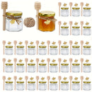 Elegante tarro de vidrio hexagonal mini con tapa dorada y cubo de madera, perfecto para conservación natural y fiestas - empaquetado múltiple para bodas y regalos de novia, tarro de miel de vidrio transparente familiar con tapa, tarro de vidrio transpare