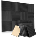 Paquetes de 12 espumas acústicas autoadhesivas negras aislantes de sonido resistentes al fuego para pared de 1'' X 12'' X 12'' Paneles de alta densidad 25kg/m3 para KTV Bar Studio Cuña de azulejos insonorizantes a prueba de llamas 30x30x2.5cm Eid Al-Adha
