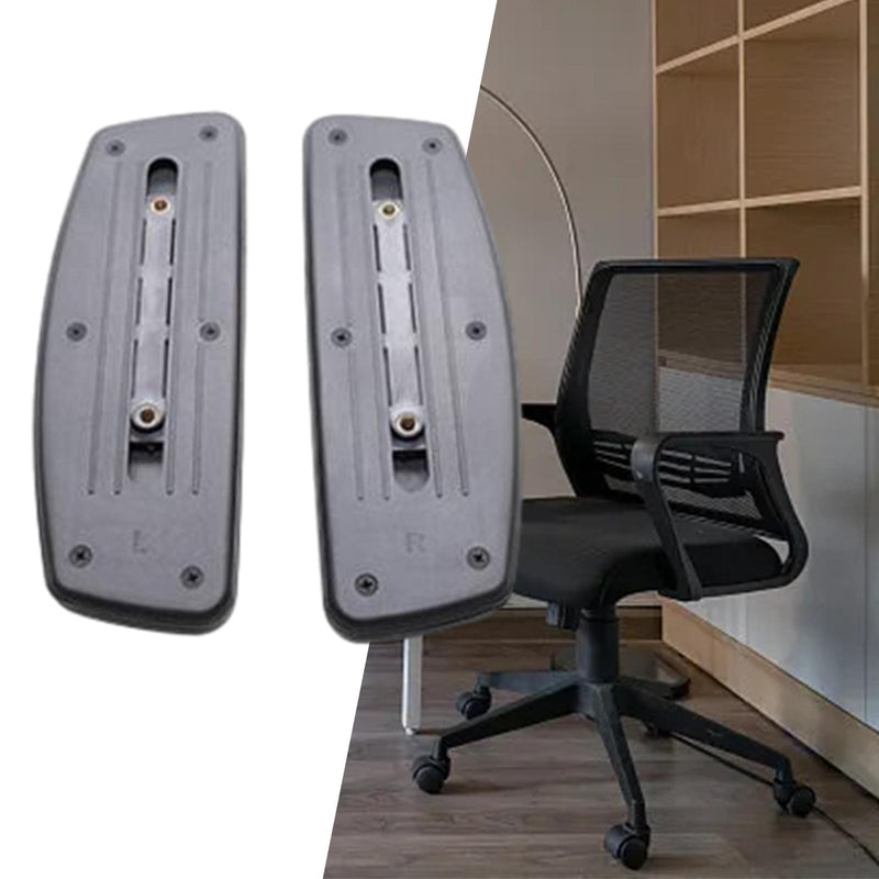 Par de reposabrazos de repuesto para silla de oficina, plástico duradero antideslizante, ajuste universal, negro, sin necesidad de montaje para silla de oficina.