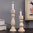 Conjunto de 2 Piezas de Candelabros de Madera Retro, Decoración Romántica de Escritorio, Adecuado para Fotografía, Aniversario, Cumpleaños, Cena de Citas, Decoración del Hogar en la Sala de Estar, Perfecto para San Valentín, Año Nuevo, Navidad