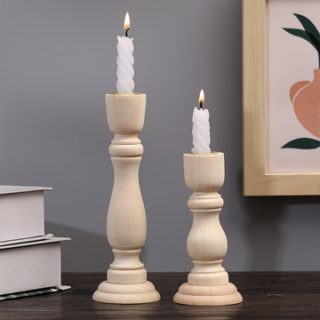 Conjunto de 2 Piezas de Candelabros de Madera Retro, Decoración Romántica de Escritorio, Adecuado para Fotografía, Aniversario, Cumpleaños, Cena de Citas, Decoración del Hogar en la Sala de Estar, Perfecto para San Valentín, Año Nuevo, Navidad