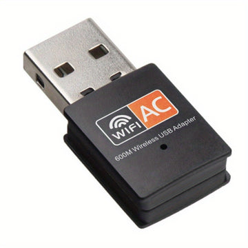 Adaptador WiFi USB, 600 Mbps, doble banda, adecuado para computadoras de escritorio (2,4 GHz/5 GHz), enchufa y juega, con instalación automática del controlador, para Windows 8/10/11.